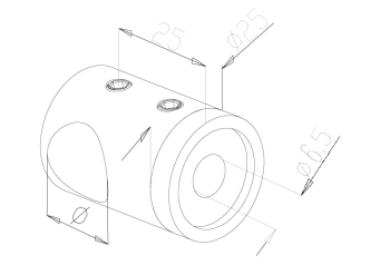 16mm Crossbar Holders - Model 2416 CAD Drawing